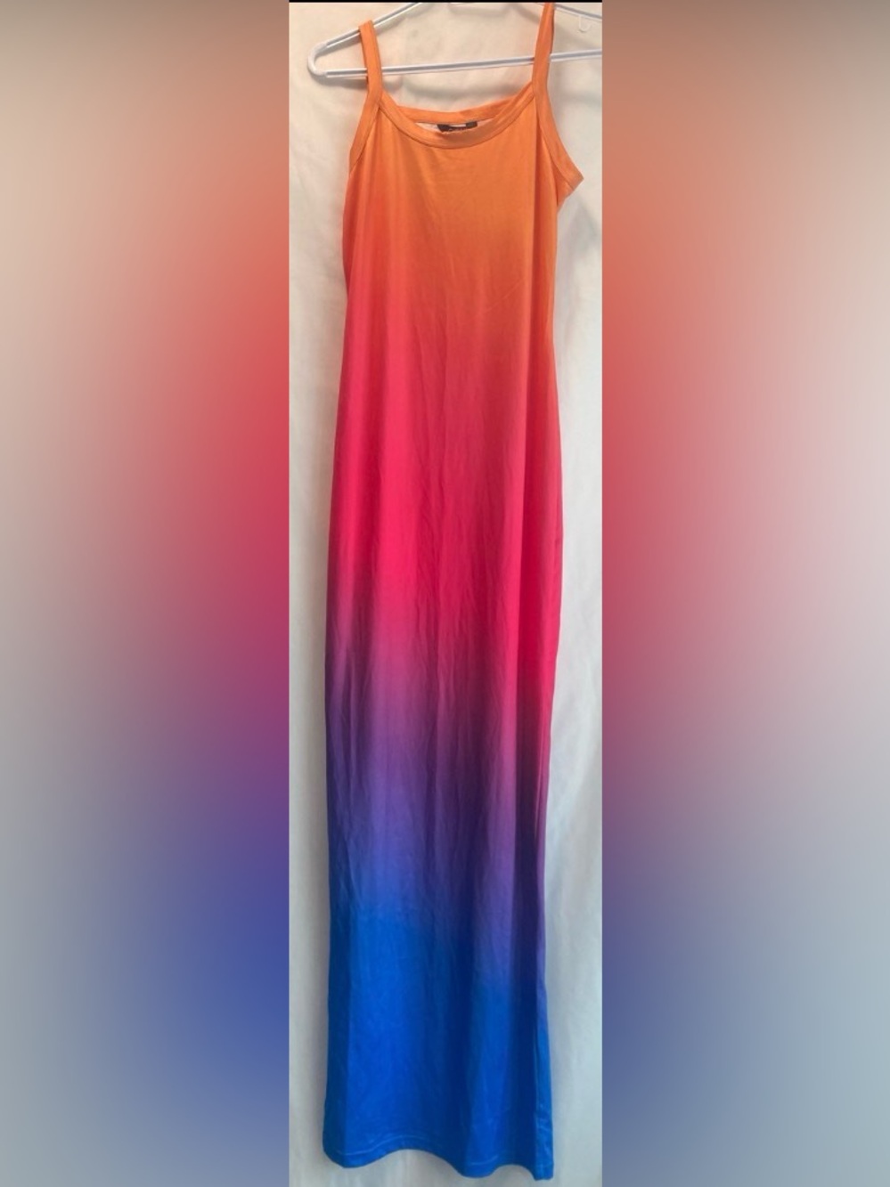 CHICME Ombre Maxi Dress Pink Purple Blue Size M
